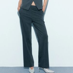 NWT H&M Charcoal Wide Leg Pinstripe Women's Pants
